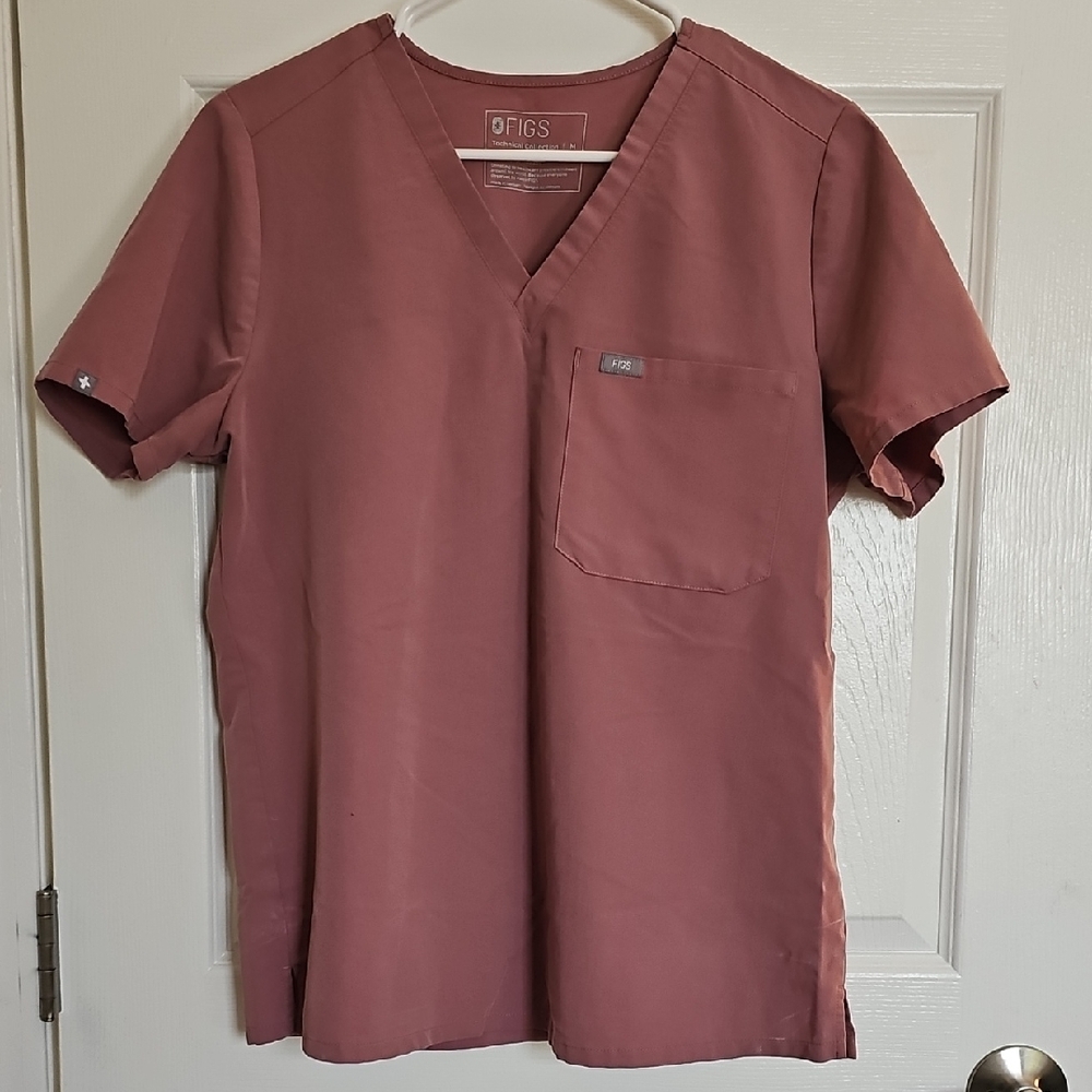 V-Neck One Pocket Figs Scrub Shirt Size Med- Figs Zamorra Joggers Size Small